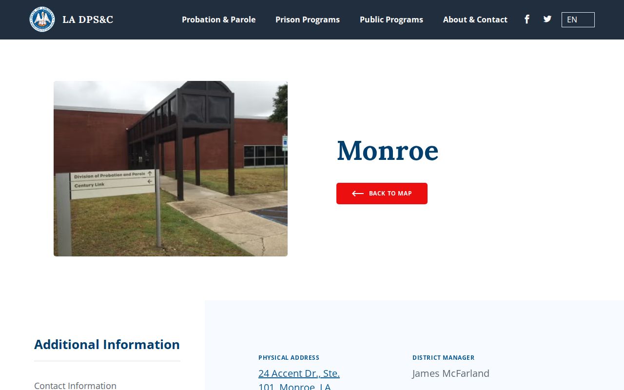 Lincoln Parish probation and parole Monroe district office record